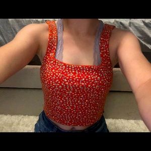 orange/red american eagle tank